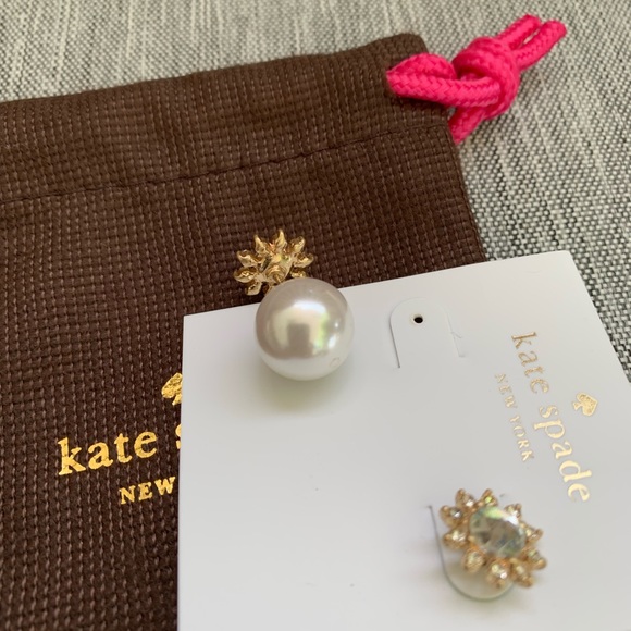 Kate Spade Reversible Crystal Pearl Back Earrings - Picture 5 of 6